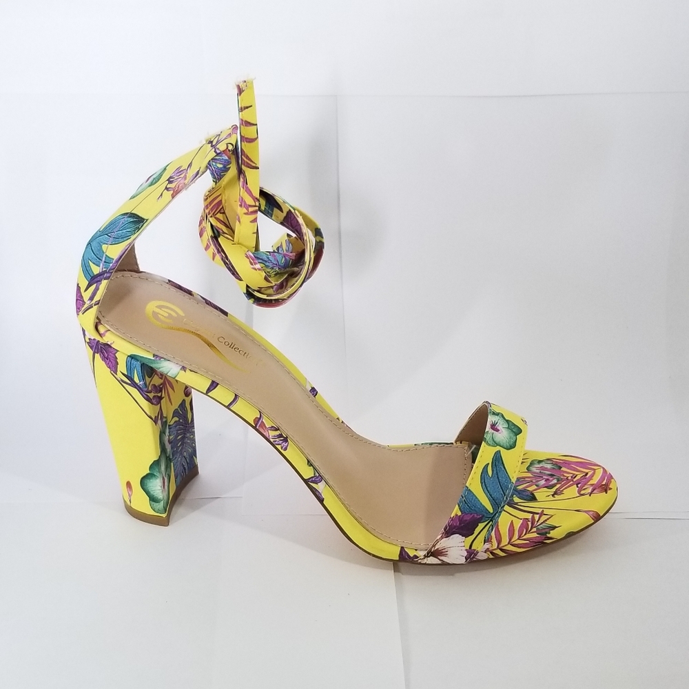 Multi-color Strap Sandal Heels